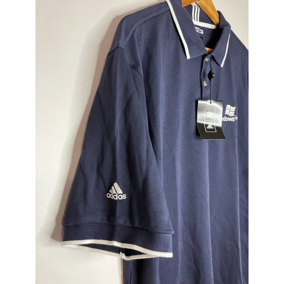 New Adidas Climalite Blue Polo Mens L Shirt Microsoft Windows XP - Picture 2 of 11